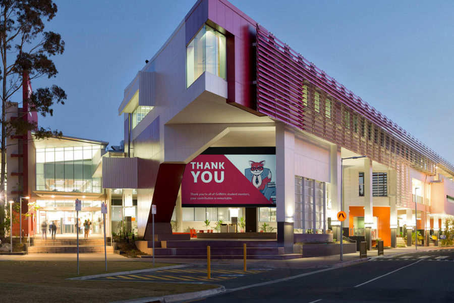 Digital billboard for mentors' week at griffith university