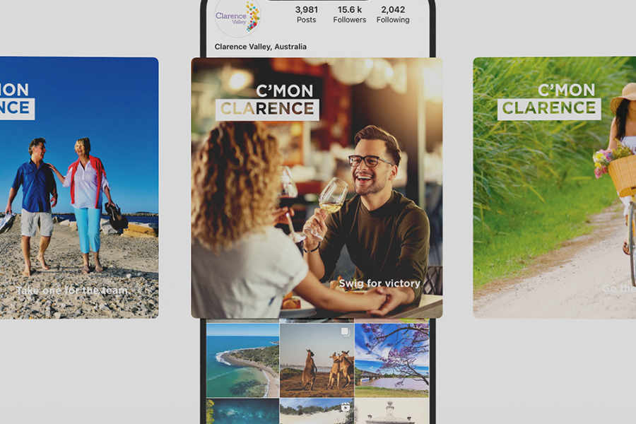 Image of the MyClarenceValley Instagram page with three example advertisement displayed