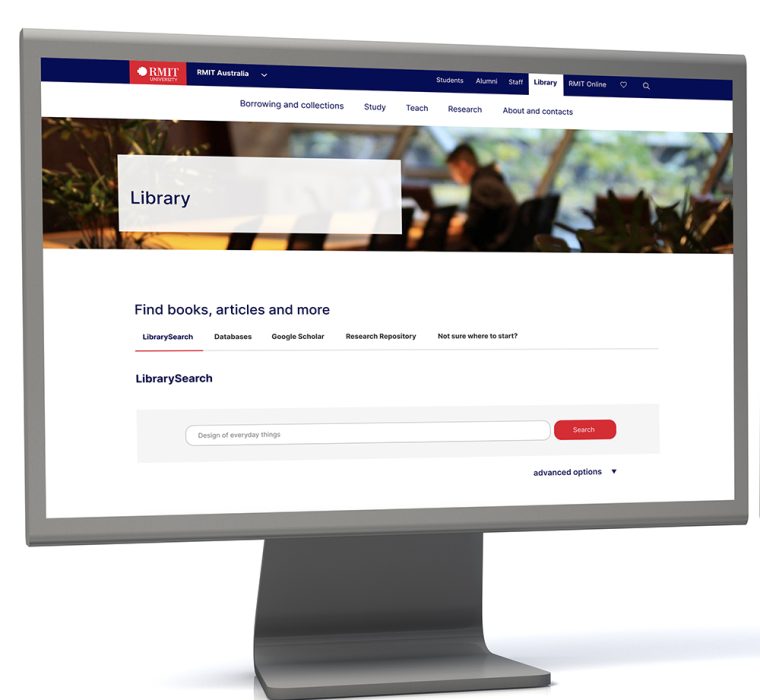 IMage of RMIT website prototype